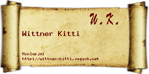 Wittner Kitti névjegykártya